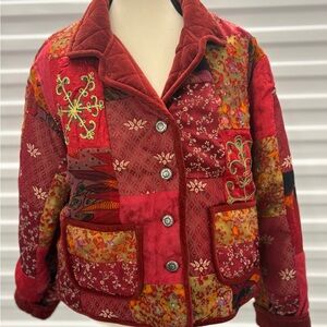 Boho Patchwork Quilted Jacket | Embroidered Vintage-Style Coat